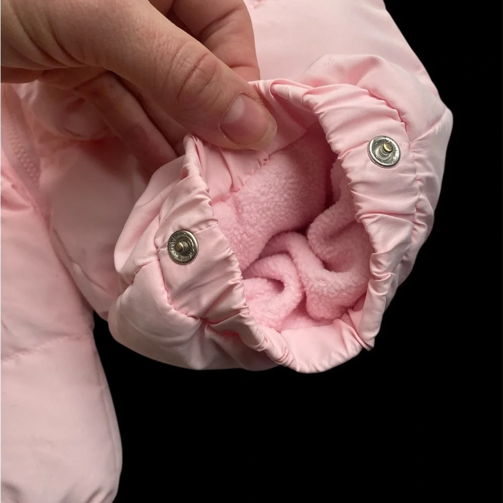 Pink Puffer Baby Snowsuit with Hood